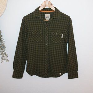 Green Camping Flannel- FIELD AND STREAM